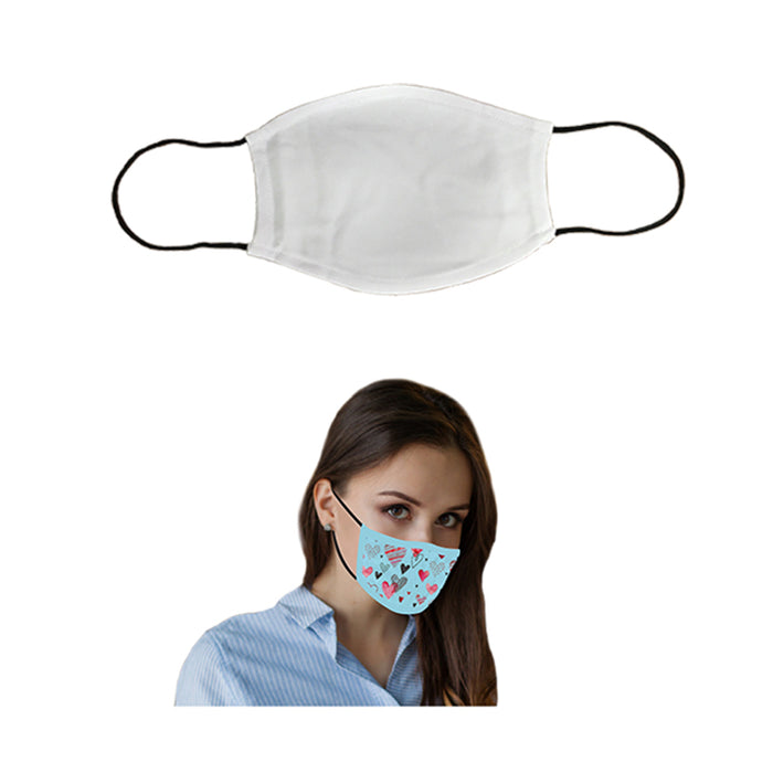 New Adult White Face Masks with Black Elastic- Ear Bands
