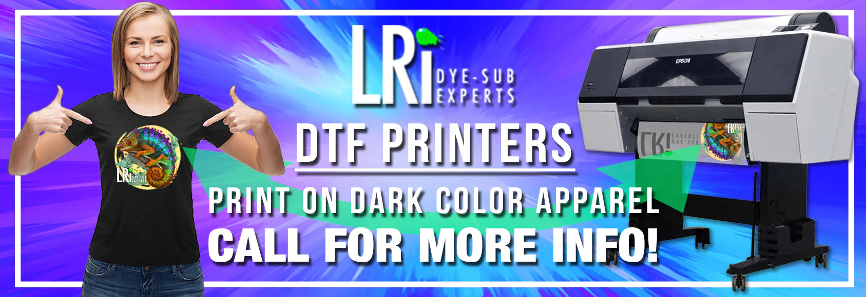 Epson 7890 DTF printer Package from LRI - Print Full Color Halftones on Dark Garments