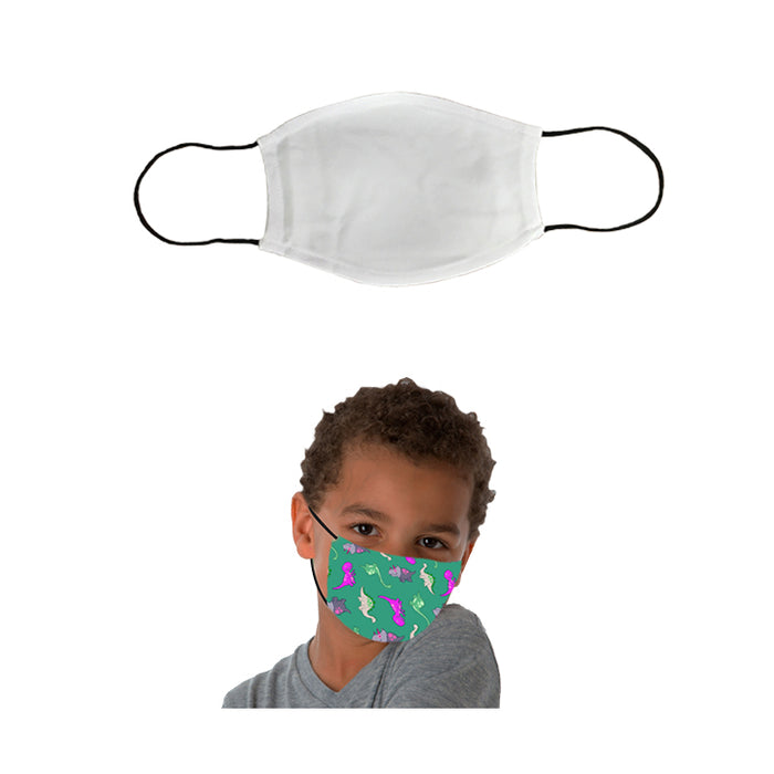 New Child White Face Masks with Black Elastic- Ear Bands