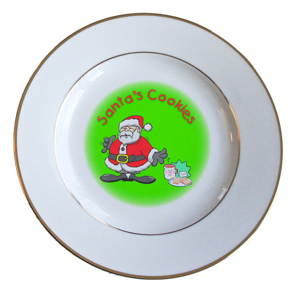Sublimation Ceramic Plate with inner and Outer Edge Detail in Gold
